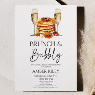 Champagne Brunch and Bubbly Bridal Shower Brunch Invitation