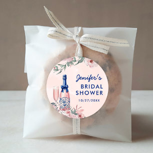Champagne Brunch and Bubbly Bridal Shower Classic Round Sticker