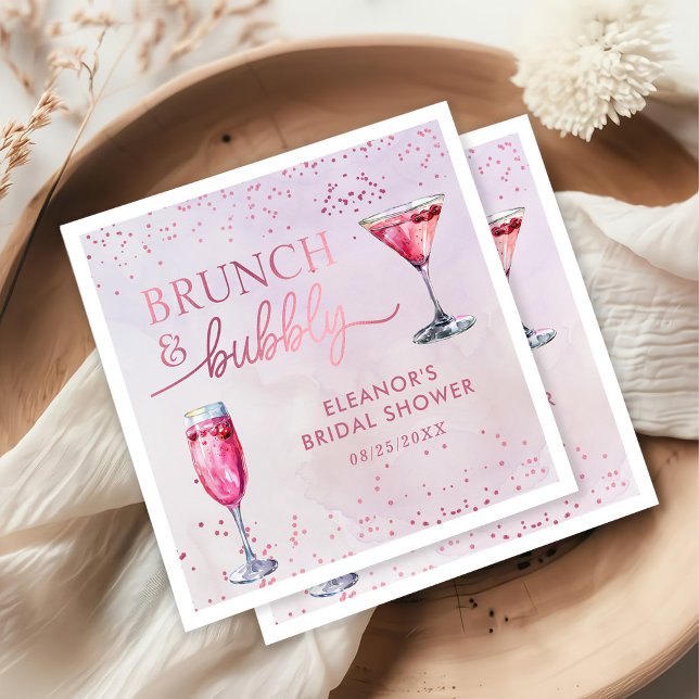 Champagne Brunch and Bubbly Bridal Shower Napkin (Creator Uploaded)