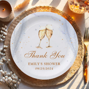 Champagne Brunch and Bubbly Bridal Shower Paper Plate