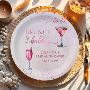 Champagne Brunch and Bubbly Bridal Shower Paper Plate