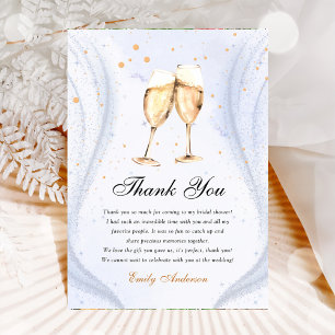 Champagne Brunch and Bubbly Bridal Shower Thank You Card