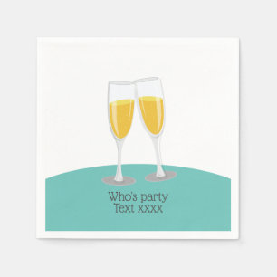 Champagne  Brunch and Bubbly cheers birthday Napkin