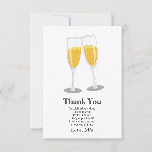 Champagne  Brunch and Bubbly cheers thank you (Front)