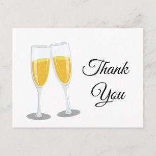 Champagne Brunch and Bubbly cheers thank you Invitation Postcard
