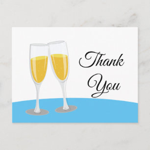 Champagne Brunch and Bubbly cheers thank you Invitation Postcard