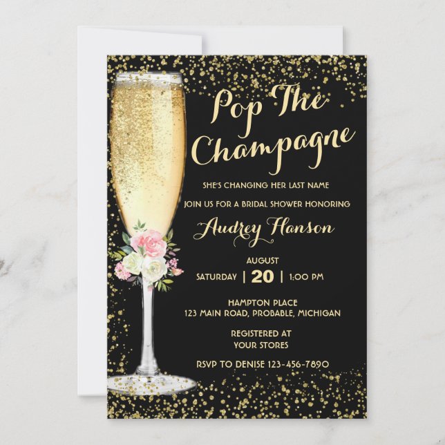 Champagne Brunch Bridal Shower Invitation (Front)