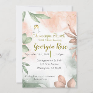 Champagne brunch bridal shower invitation