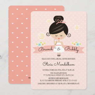 Champagne Brunch Bridal Shower Invitation Asian
