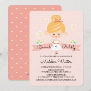 Champagne Brunch Bridal Shower Invitation Blonde