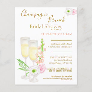 Champagne Brunch Bridal Shower Invitation Budget