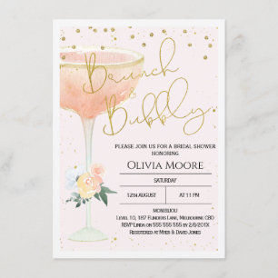 Champagne Brunch Bubbly Bridal Shower Invitation