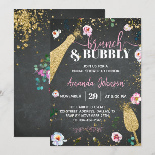 Champagne Brunch & Bubbly Bridal Shower Invitation
