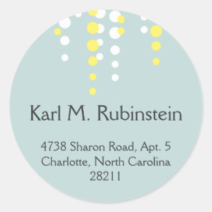 Champagne bubble blue modern chic address label