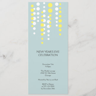 Champagne bubble blue modern chic holiday party invitation