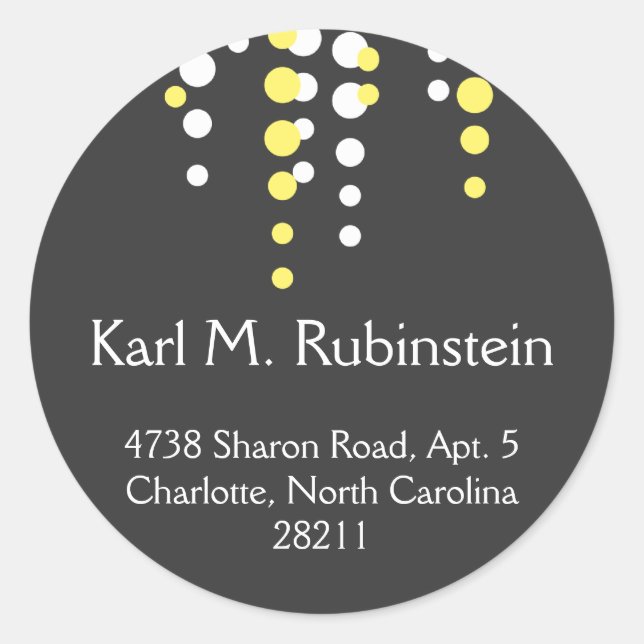 Champagne bubble grey modern chic address label (Front)