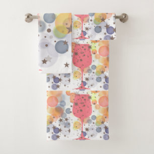 Champagne Bubbles Bath Towel Set