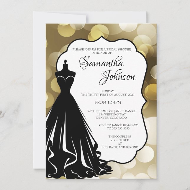 Champagne Bubbles Bridal Shower Invitation (Front)