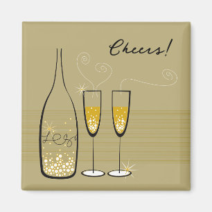 Champagne Bubbles Celebration Holiday Gift Magnet