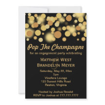 Champagne Bubbles Engagement Party Invitation