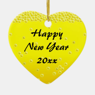 Champagne Bubbles Happy New Year Ornament
