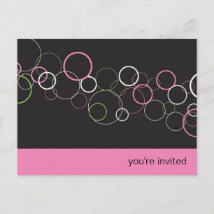 Champagne Bubbles on Black Party Postcard