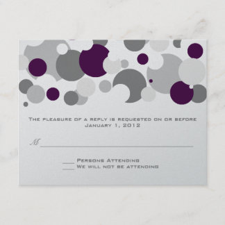 Champagne Bubbles Purple/Silver RSVP Card