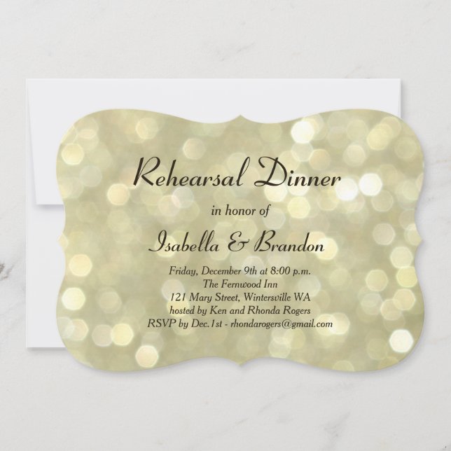 Champagne Bubbles Rehearsal Dinner Invitation (Front)
