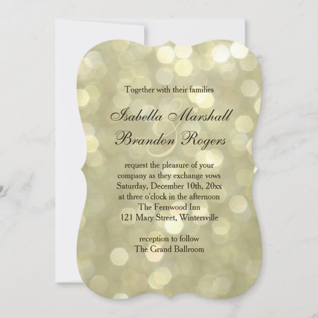 Champagne Bubbles Wedding Invitation (Front)