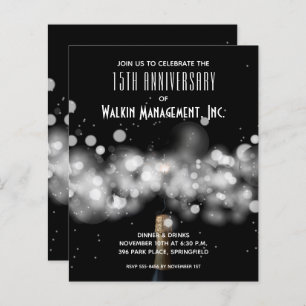 Champagne Business Anniversary Budget Invitations