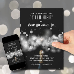 Champagne Business Anniversary Invitation
