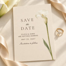 Champagne Calla Lily Wedding Save the Date
