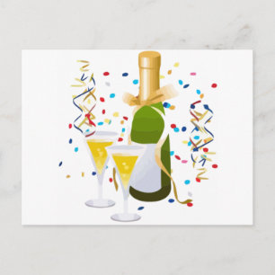 Champagne Celebration Invitation Postcard