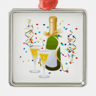 Champagne Celebration Metal Tree Decoration