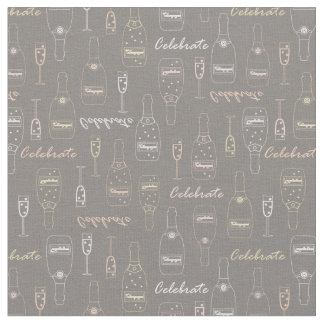 Champagne Celebrations on Grey Fabric