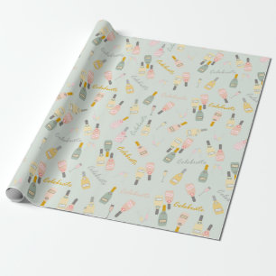 Champagne Celebrations on Light Green Wrapping Paper