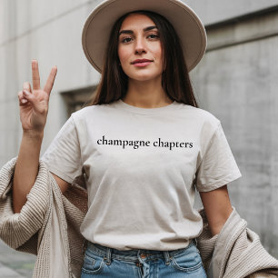 Champagne Chapters Shirt Minimalist Book Lover Tee