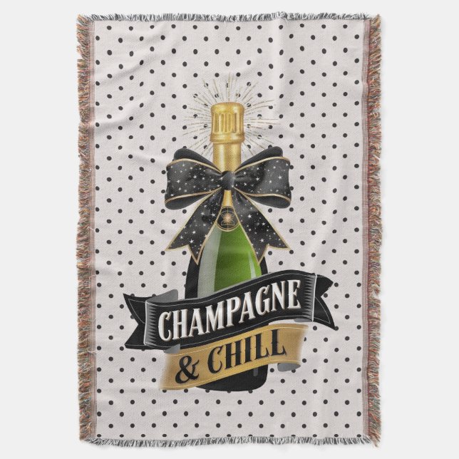 Champagne & Chill Throw Blanket Gift (Front Vertical)