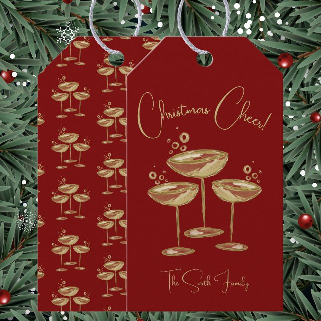 Champagne Christmas Card Gift Tags (Creator Uploaded)