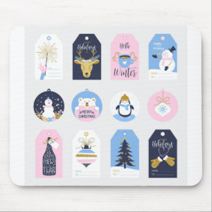 Champagne Christmas Cute Deer Fireworks Gift Mouse Mat