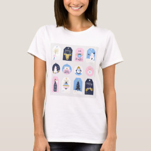Champagne Christmas Cute Deer Fireworks Gift T-Shirt