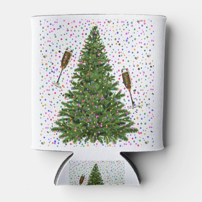 champagne christmas tree can cooler (Front)