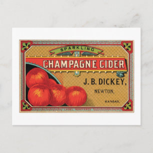 Champagne Cider JB Dickey, Newton, Kansas Postcard