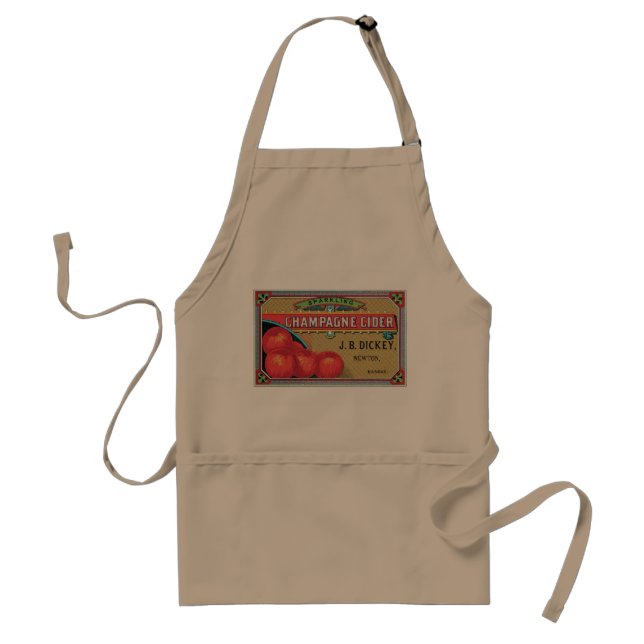 Champagne Cider Vintage Apple Crate BBQ Apron (Front)