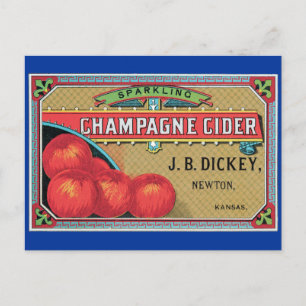 Champagne Cider Vintage Apple Crate Postcard