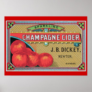 Champagne Cider Vintage Art Print