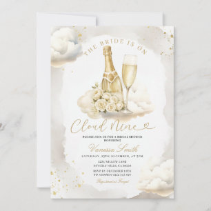 Champagne Cloud Nine Bridal Shower Invitation
