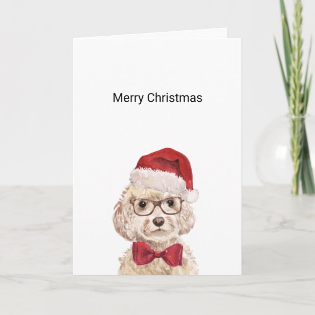 Champagne Cockapoo Christmas Card (Front)