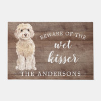 Champagne Cockapoo Dog Personalised Door Mat