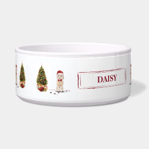 Champagne Cockapoo Funny Christmas Dog with Tree